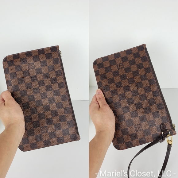 Authentic Louis Vuitton Damier Ebene Neverfull Pochette #2708M - Picture 4 of 6